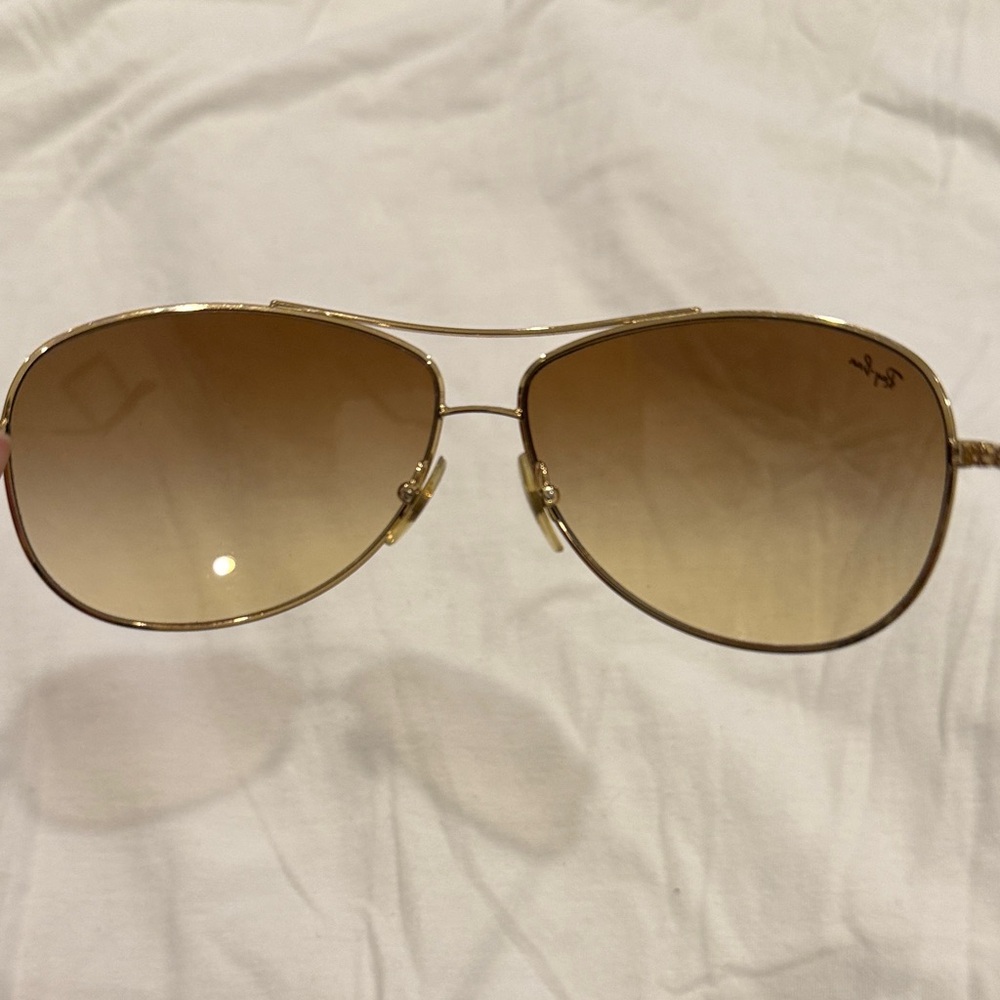 Ray-Ban Gold Frame Aviator Sunglasses with Brown Lenses - Picture 4 of 6